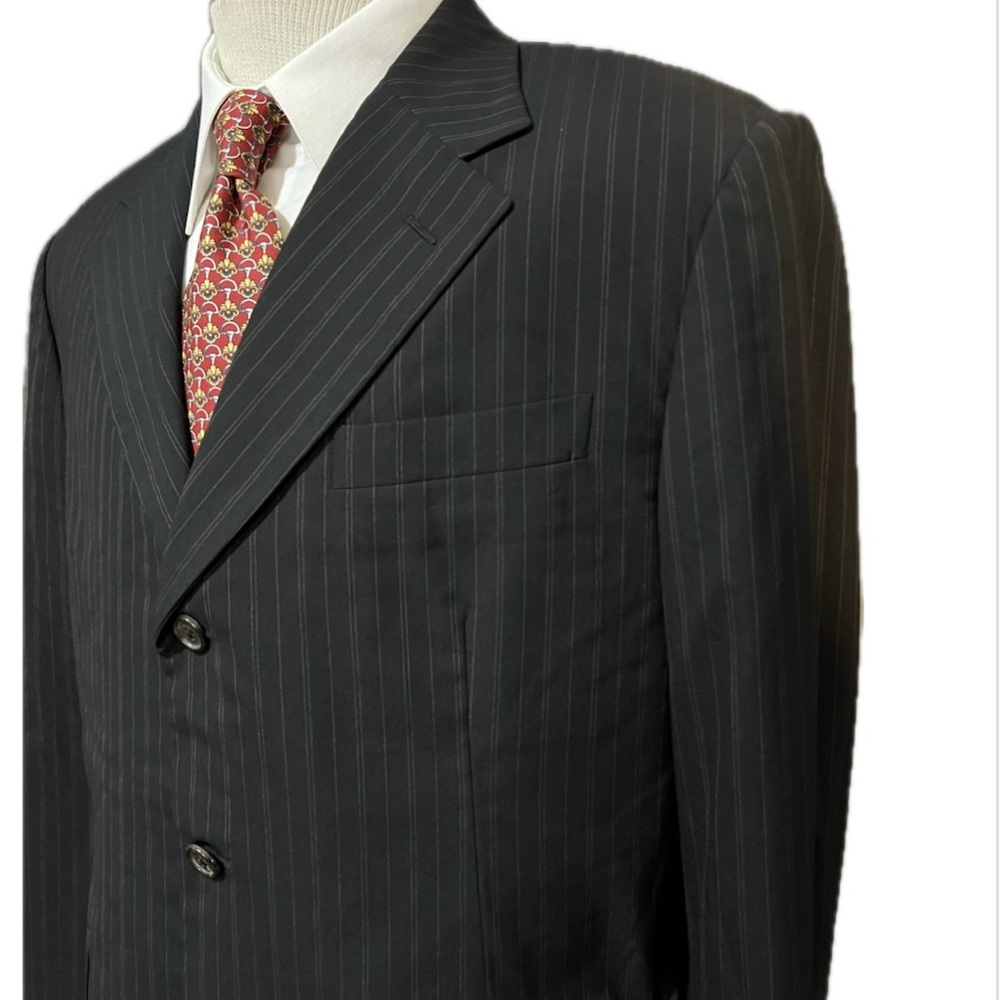 Prada Charcoal Pinstripe Men's Suit Size 46 Long, Price $360